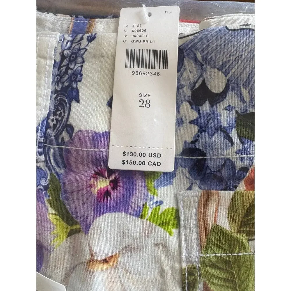 Anthropologie The Colette Cropped Wide-Leg Pants Magic Fabric Edition 28 Floral - Picture 9 of 9
